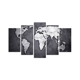 Wallity Pintura decorativa de MDF 5 piezas Multicolor